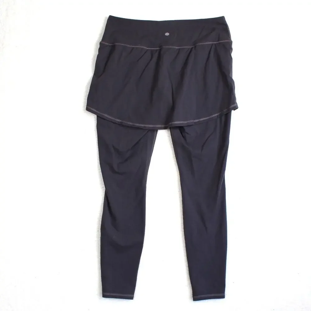Athleta High Rise Chaturanga 2 in 1 Leggings Skirt Womens Large Yoga Gym Stretch_2